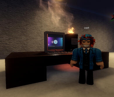 cort's portrait with his pc